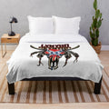 Vintage inspired plush blanket featuring American rock band