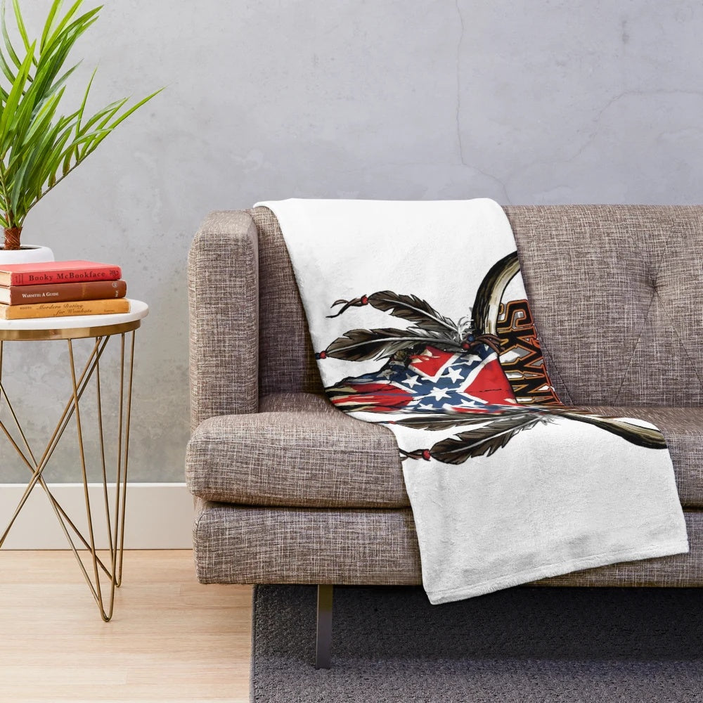 Vintage inspired plush blanket featuring American rock band