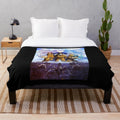 Vintage-inspired anime plush blanket featuring characters from the Eighty Six (86) series