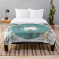 Vintage Antarctica map print on a cozy plush blanket