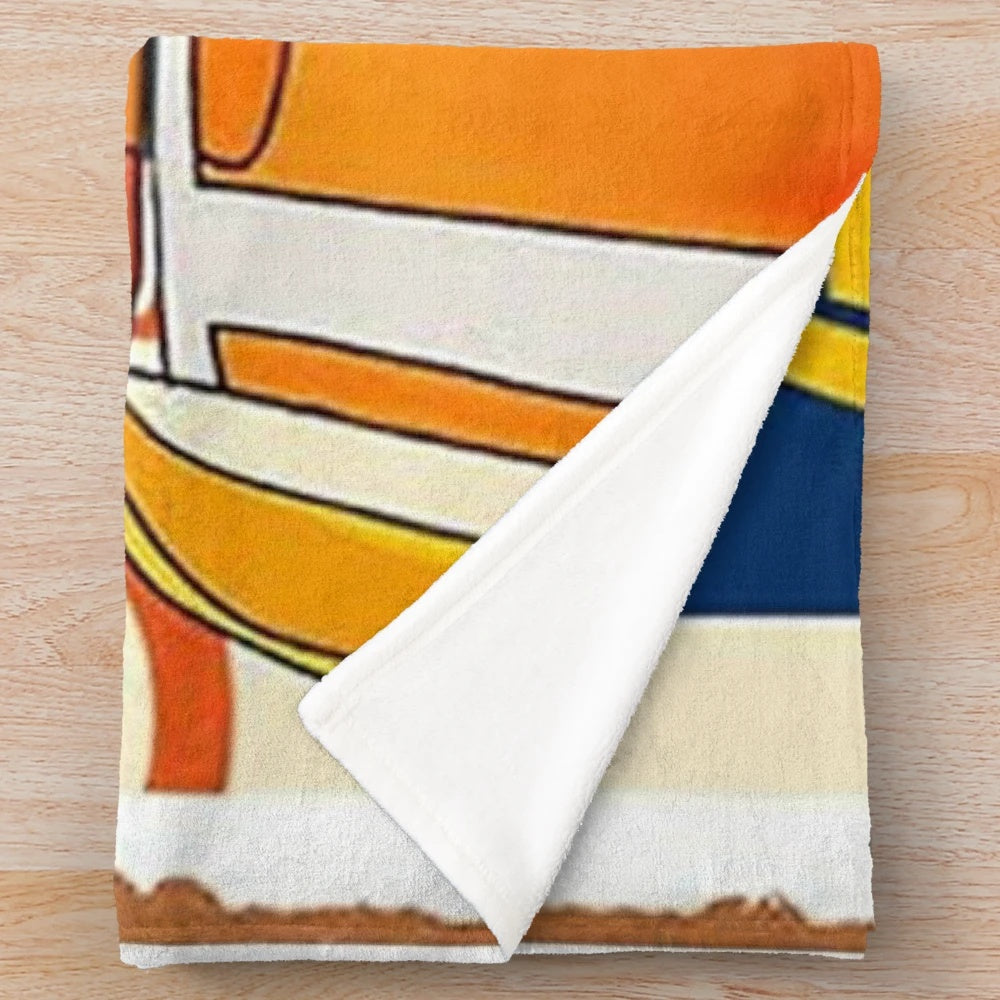 Aperol Spritz Plush Blanket with Vintage Cocktail Art Design