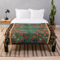 Vintage-inspired art deco rug print plush blanket