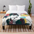 Vintage-inspired plush blanket featuring the iconic actress Audrey Hepburn