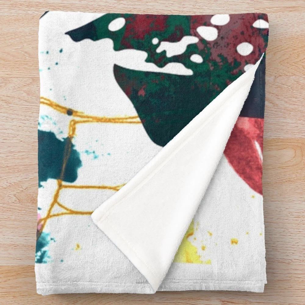 Vintage-inspired plush blanket featuring the iconic actress Audrey Hepburn