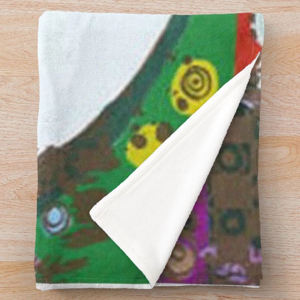 Plush blanket featuring vintage Bjørn Wiinblad floral design from 1973 exhibition