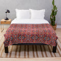 Vintage-inspired blue wings textile art plush blanket