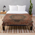 Vintage-inspired bohemian medallion pattern plush blanket