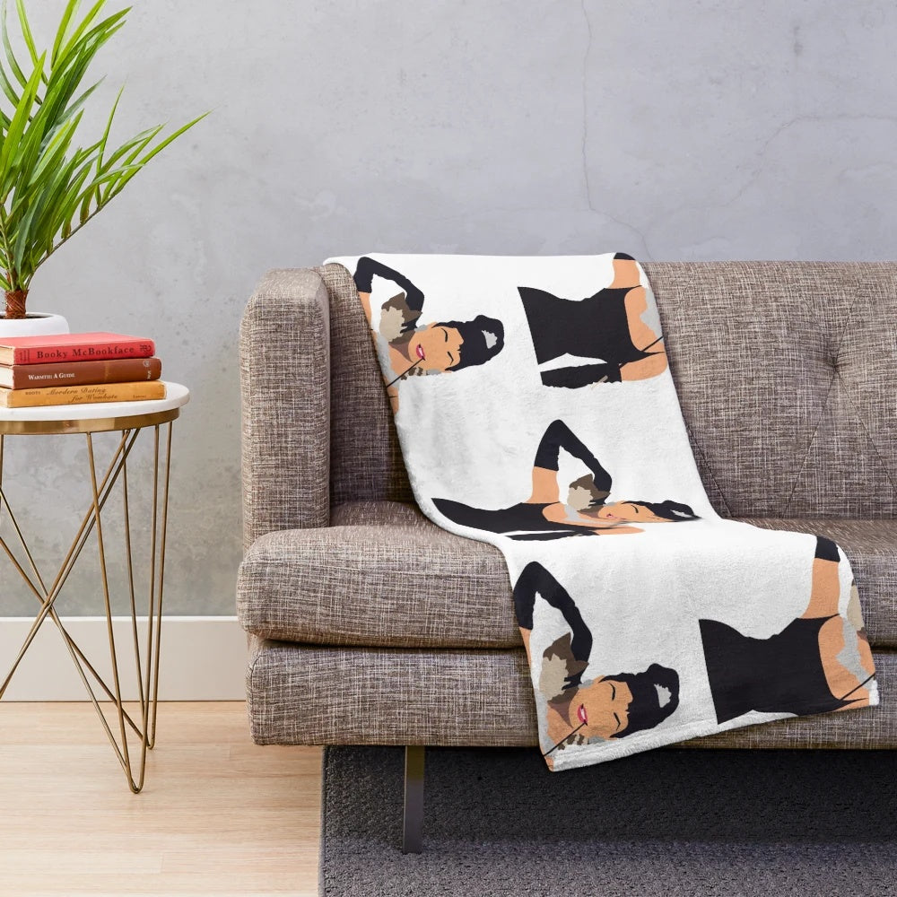 Plush blanket featuring Breakfast at Tiffany's movie scenes and Audrey Hepburn