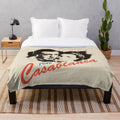 Cozy Casablanca-themed plush blanket featuring Humphrey Bogart and Ingrid Bergman