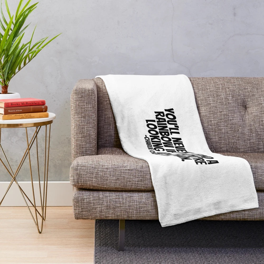 Vintage-inspired Charlie Chaplin plush blanket featuring the iconic actor and filmmaker