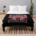 Vintage inspired Chicago basketball plush blanket with players and championship imagery