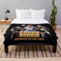 Vintage-inspired Chuck Norris plush blanket with GOAT (Greatest of All Time) design