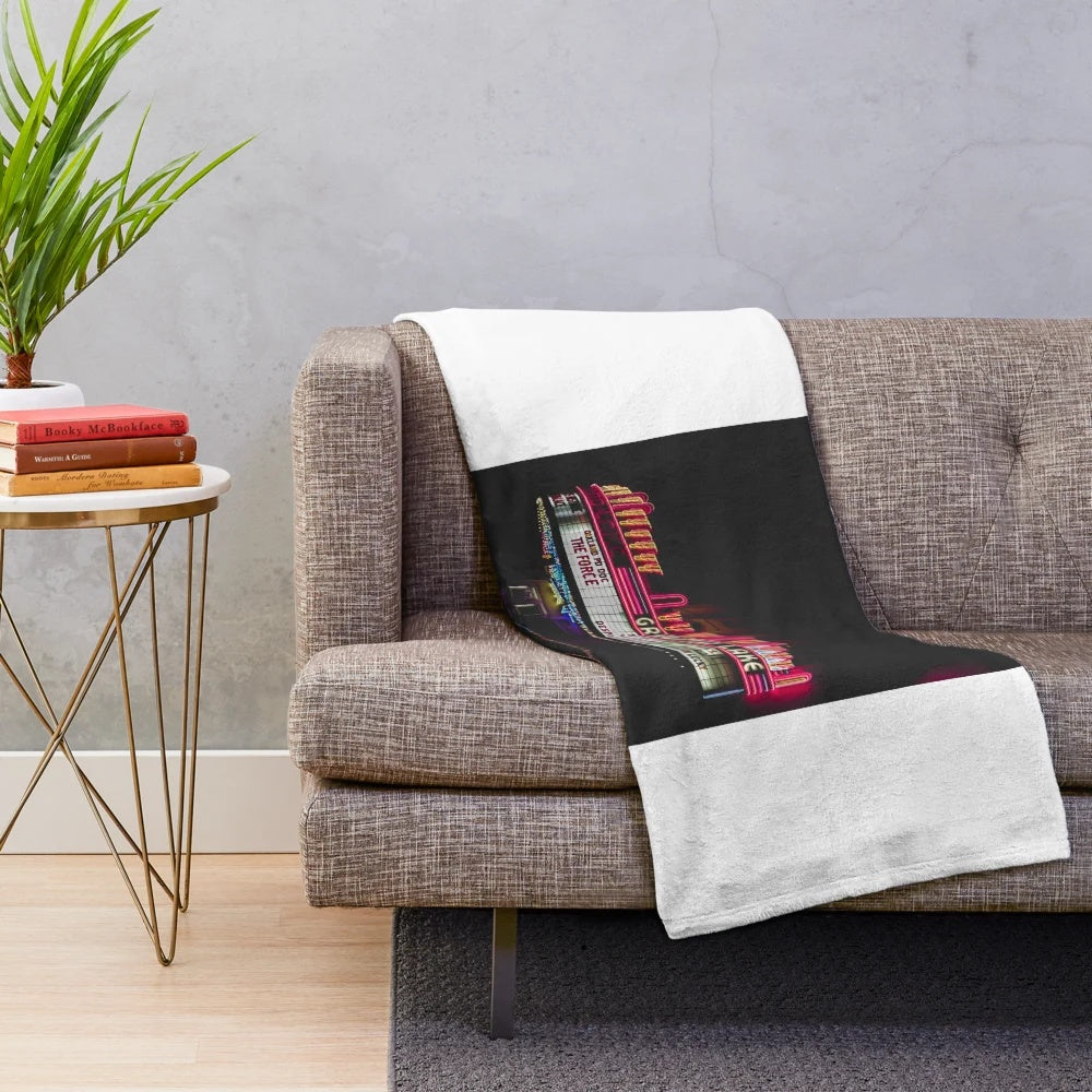 Cozy and nostalgic cinema-themed plush blanket