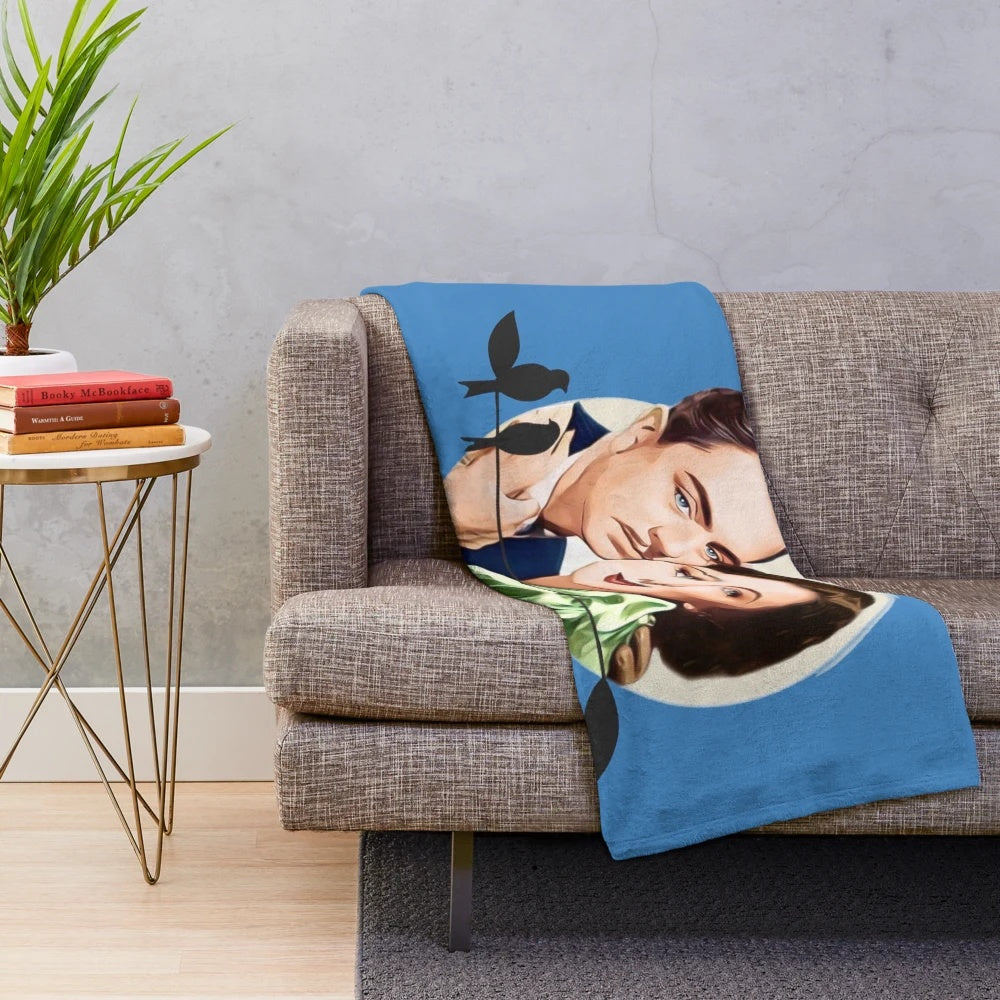 Vintage classic movie themed plush blanket