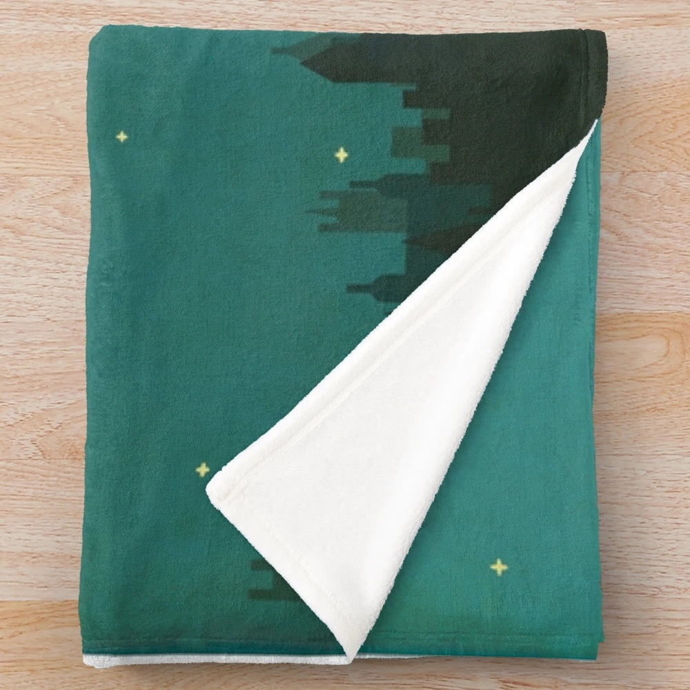 Vintage-style classic plush blanket featuring Peter Pan-inspired design