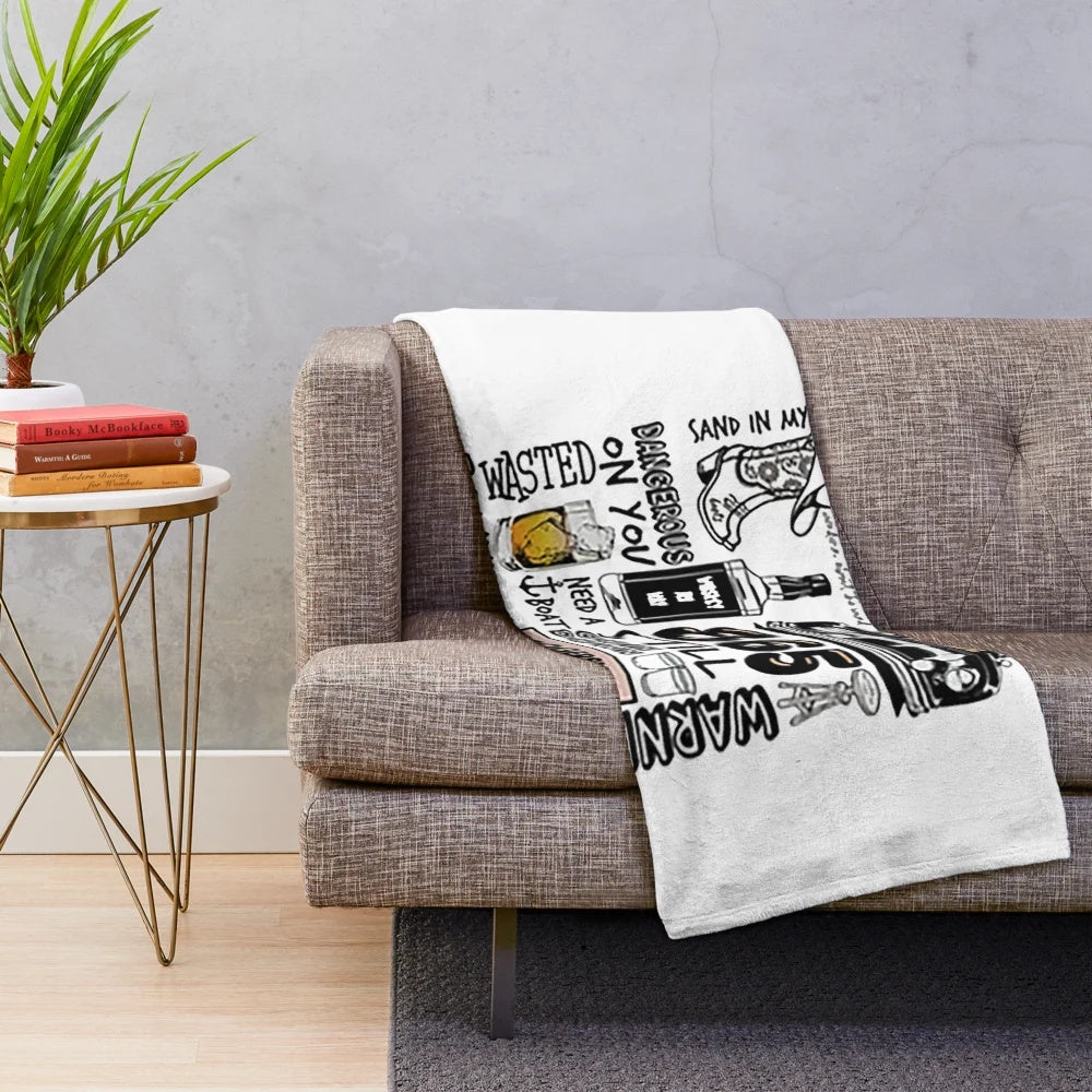 Vintage-inspired country music collage plush blanket