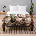Cozy plush blanket featuring characters from the classic British TV show Dad's Army