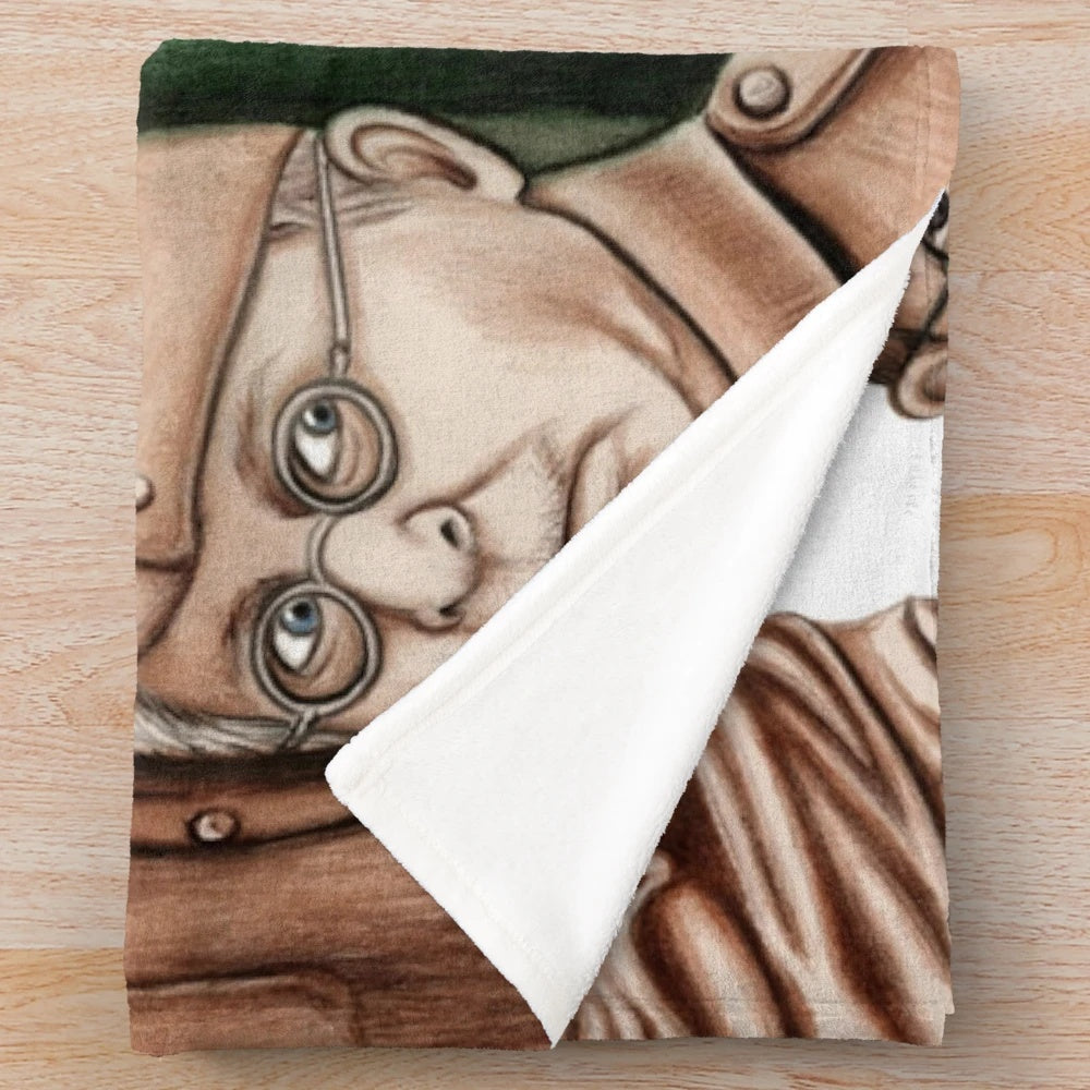 Cozy plush blanket featuring characters from the classic British TV show Dad's Army