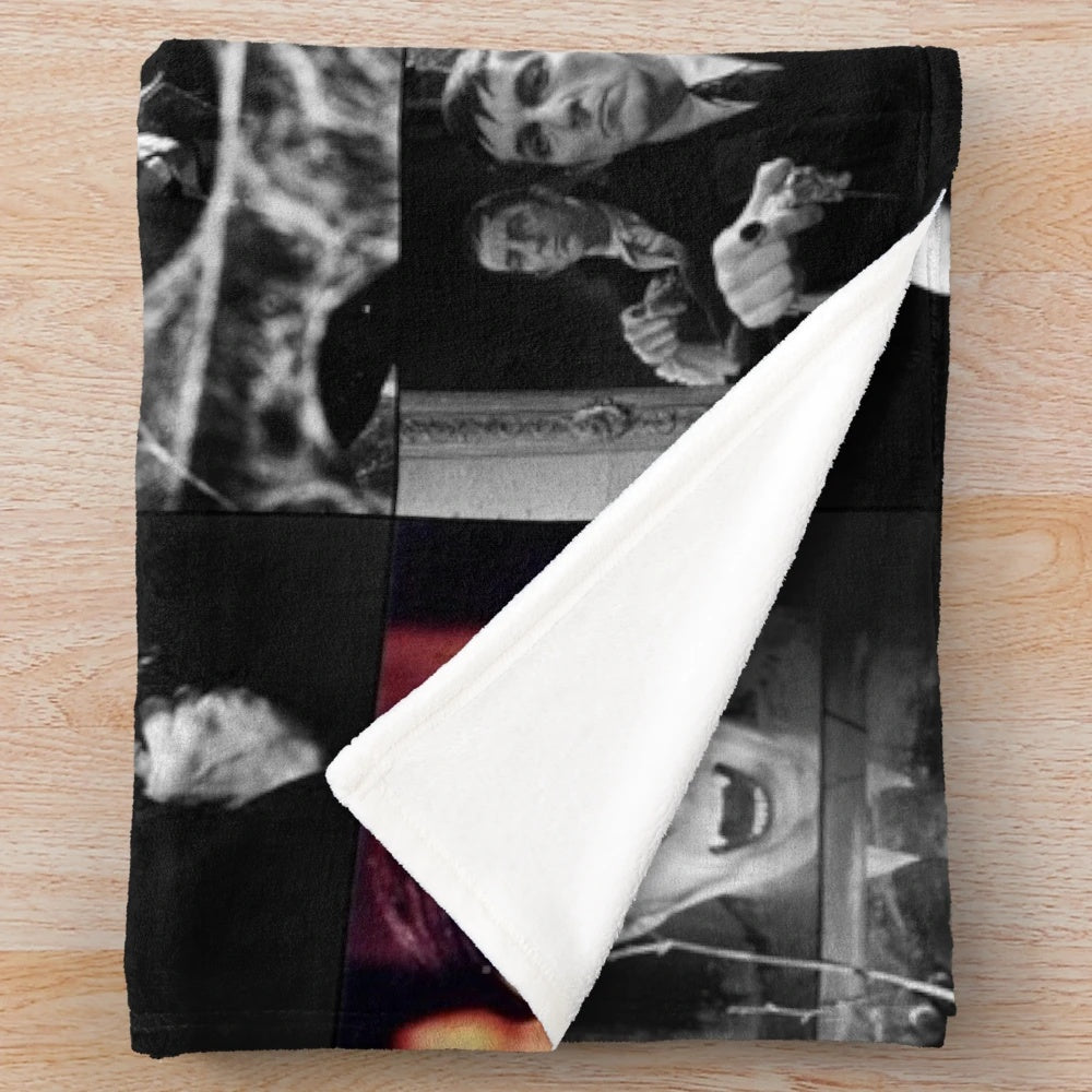 Dark Shadows TV show photo collage design on a plush blanket