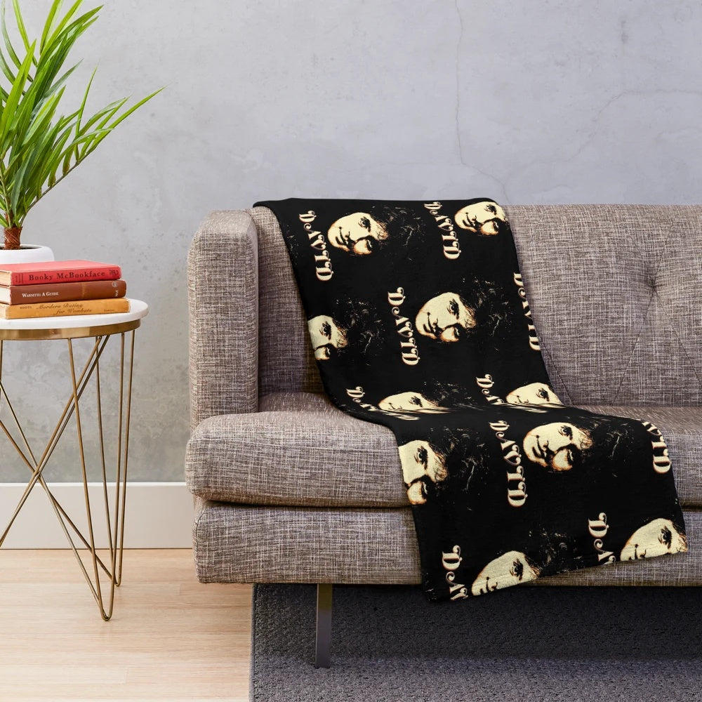 Vintage-Inspired David Plush Blanket featuring the legendary musician and actor