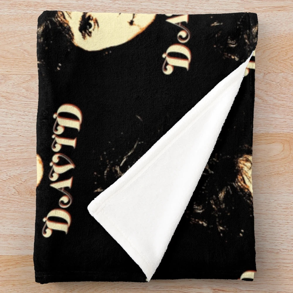 Vintage-Inspired David Plush Blanket featuring the legendary musician and actor