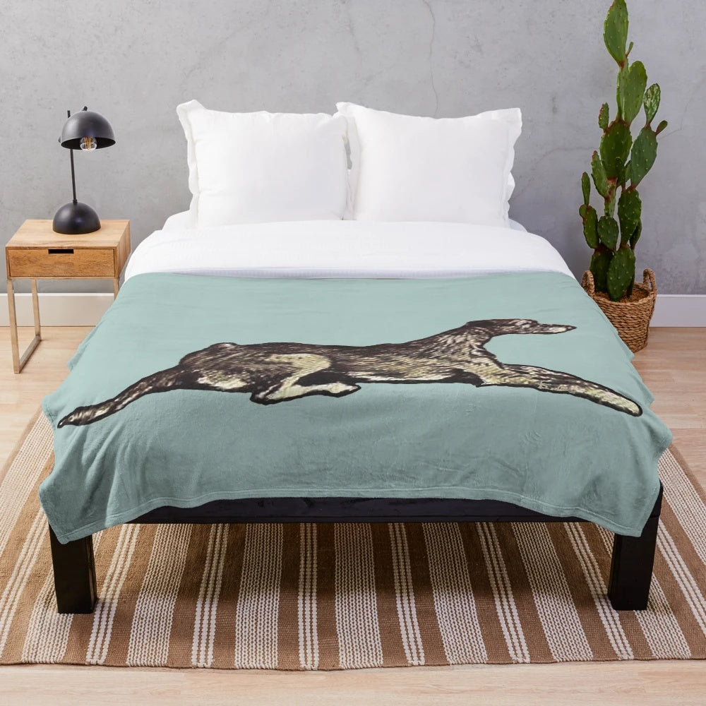Cecil Aldin-Inspired Deerhound Plush Blanket