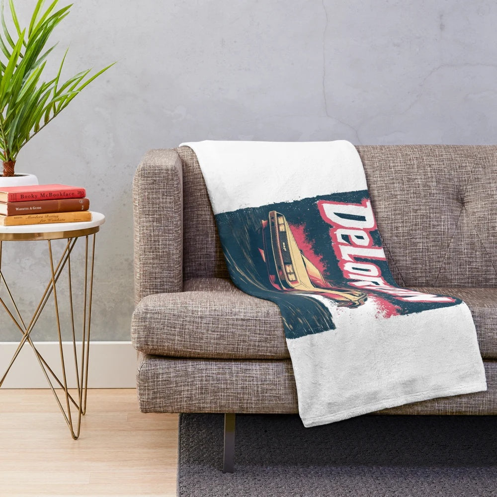 Delorean Plush Blanket, Back to the Future Themed Blanket