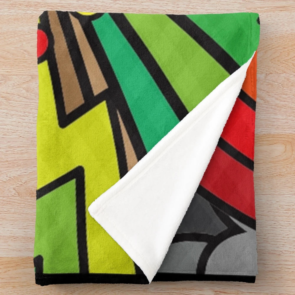 Disc golf sunset-themed plush blanket