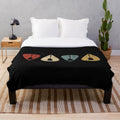 Distressed bass guitar silhouette plush blanket