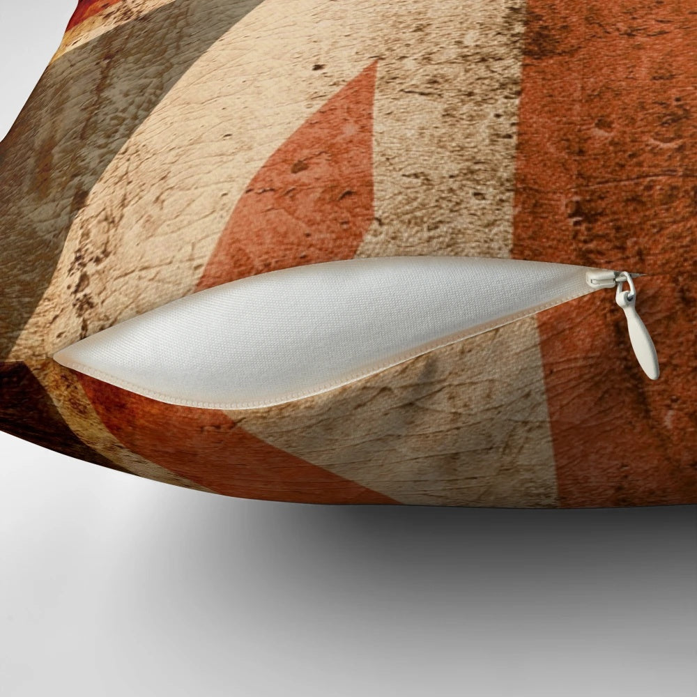 Distressed Union Jack Pillow with Aged, Weathered Design
