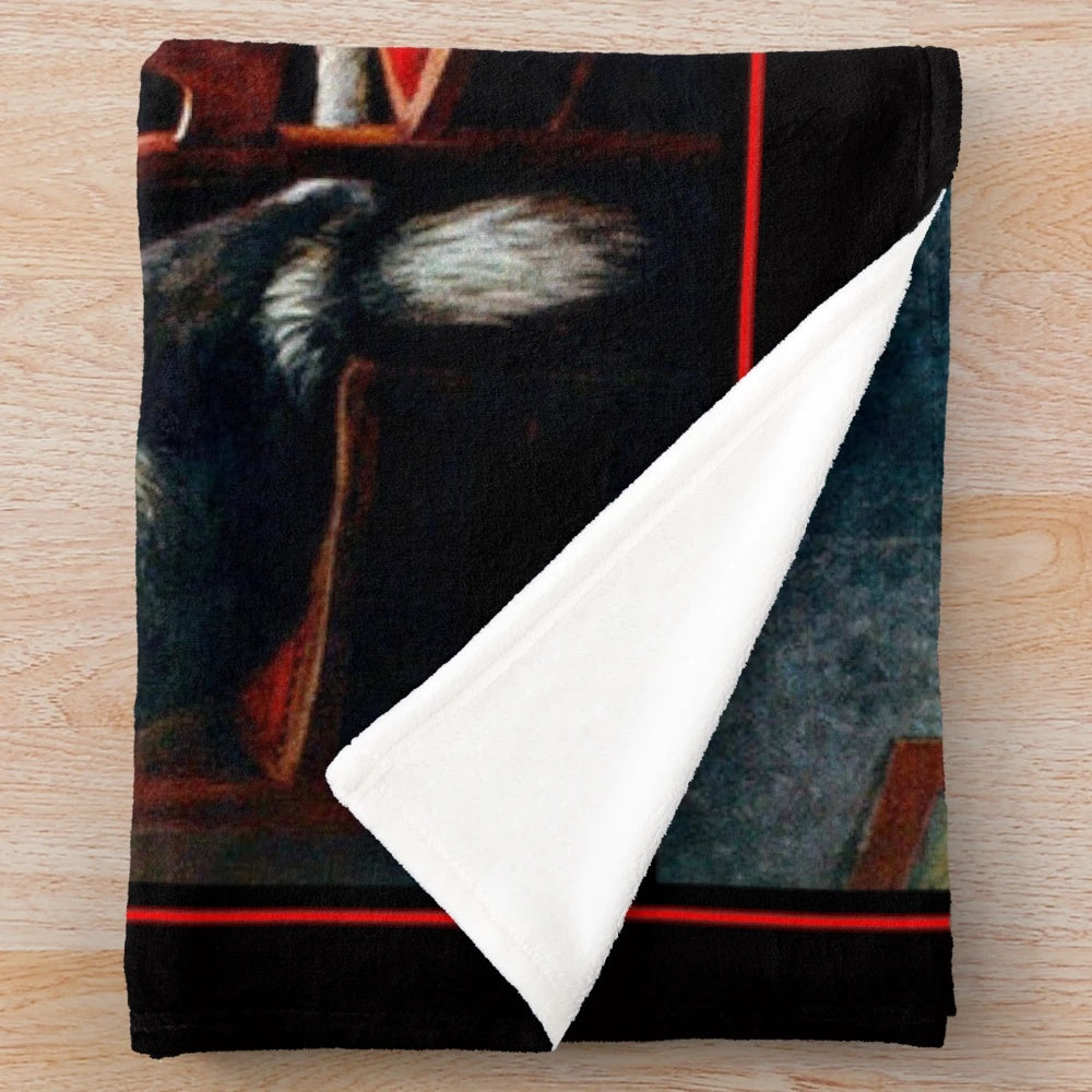 Vintage-inspired plush blanket featuring the classic "Dogs Playing Poker" artwork by C.M. Coolidge