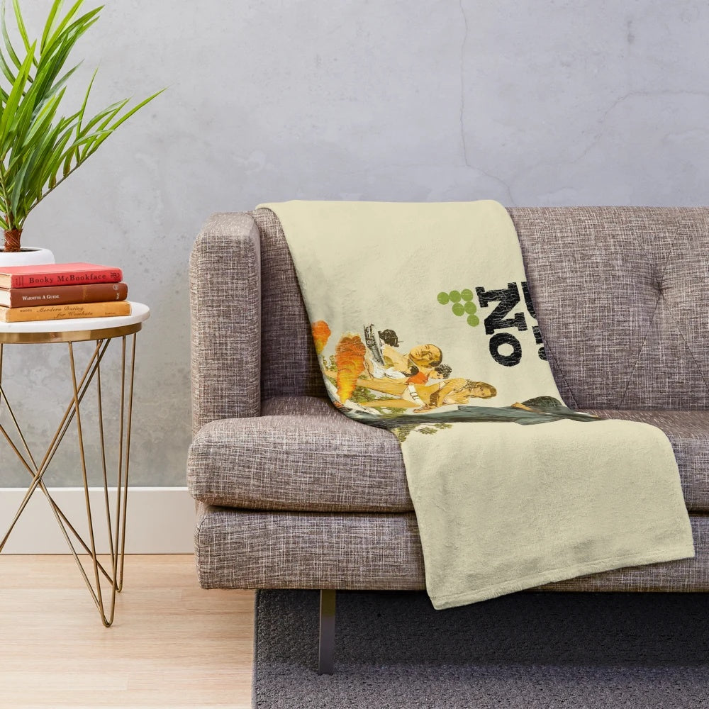 Vintage-style plush blanket featuring the classic movie poster for Dr. No