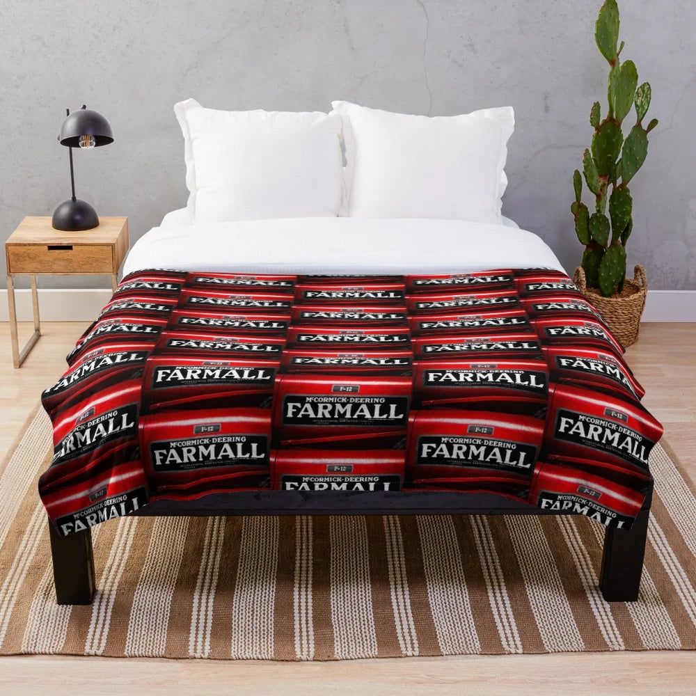 Farmall tractor plush blanket
