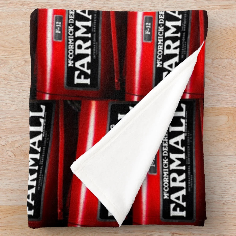 Farmall tractor plush blanket