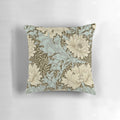 Vintage-inspired floral art pillow featuring a botanical pattern inspired by the iconic designs of William Morris