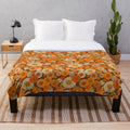 Vibrant vintage-inspired floral pattern plush blanket