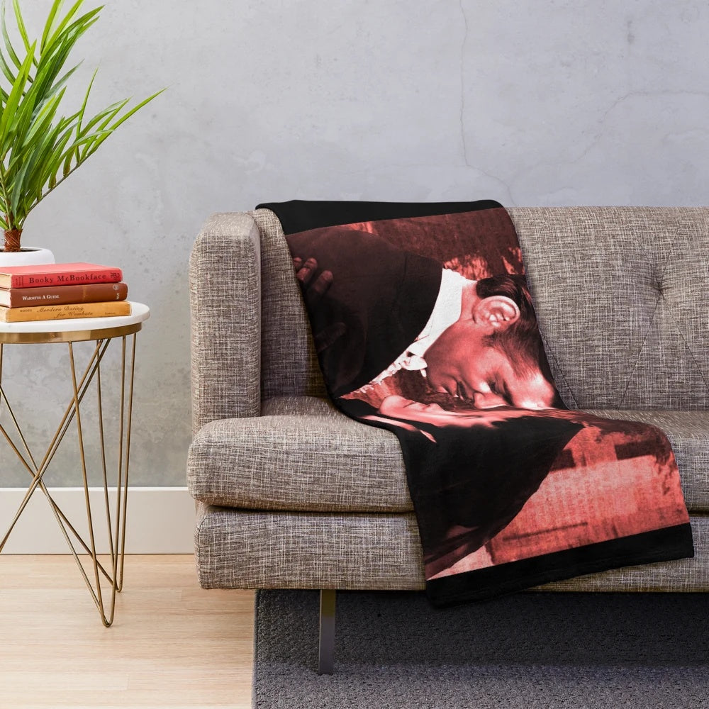 Gone with the Wind-inspired plush blanket featuring vintage Hollywood imagery