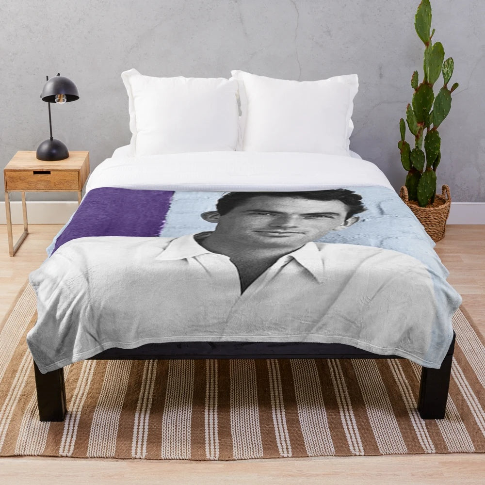 Gregory Peck Plush Blanket in Blue