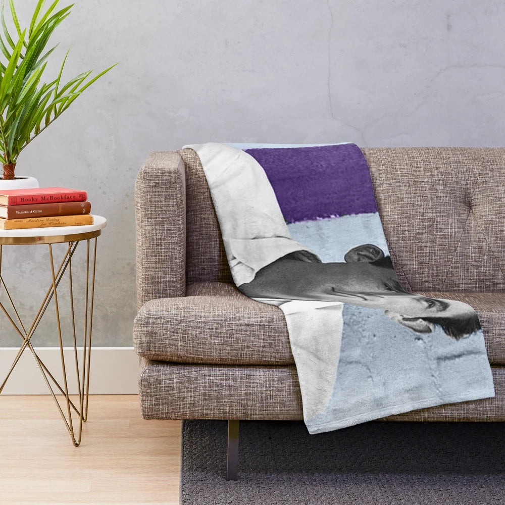 Gregory Peck Plush Blanket in Blue