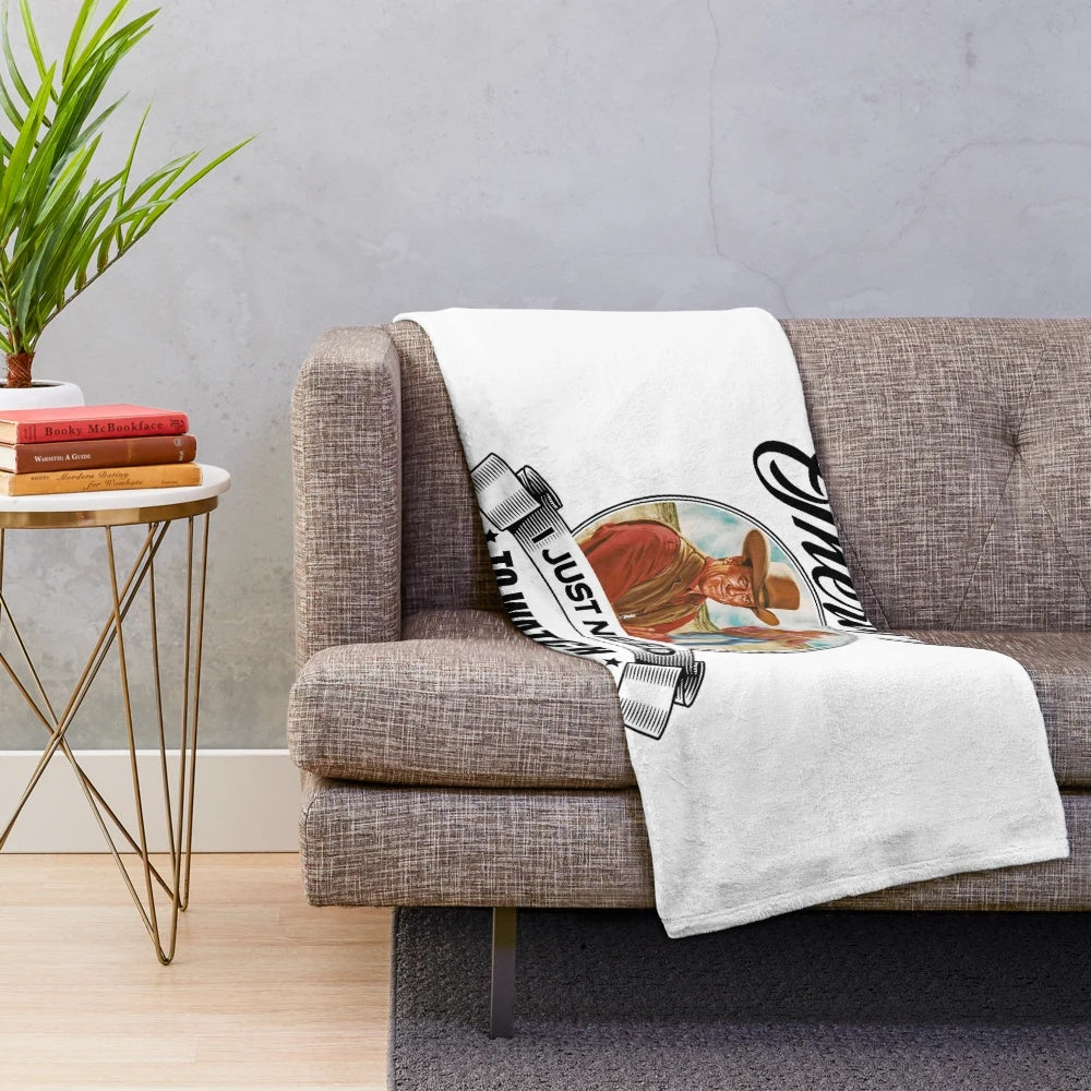 Plush blanket featuring characters from the classic TV shows Gunsmoke and Trigun