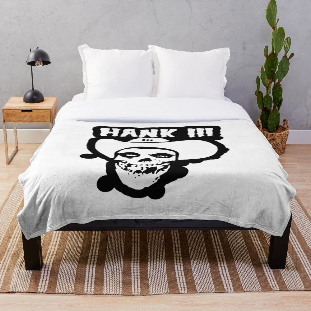 Hank Williams Plush Blanket with Classic Country Music Imagery
