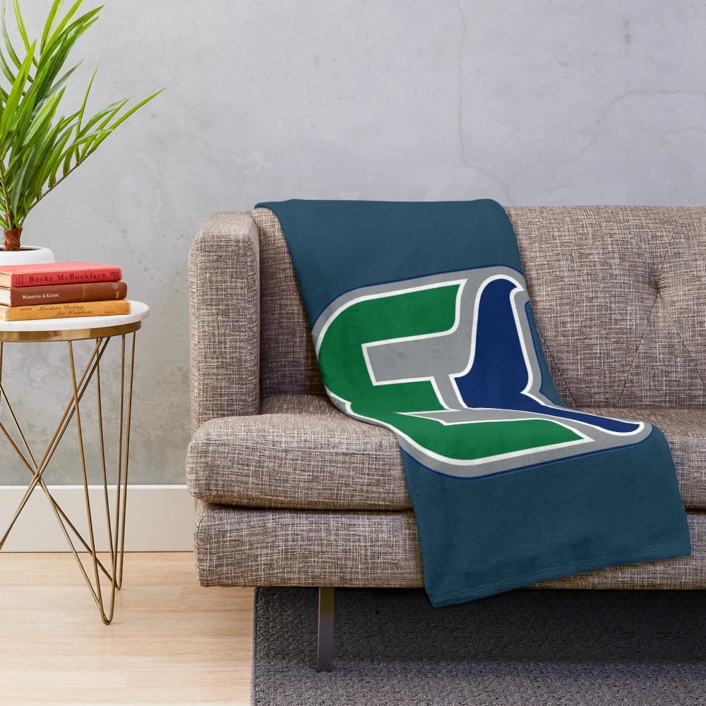 Vintage Inspired Hartford Whalers Retro Plush Blanket