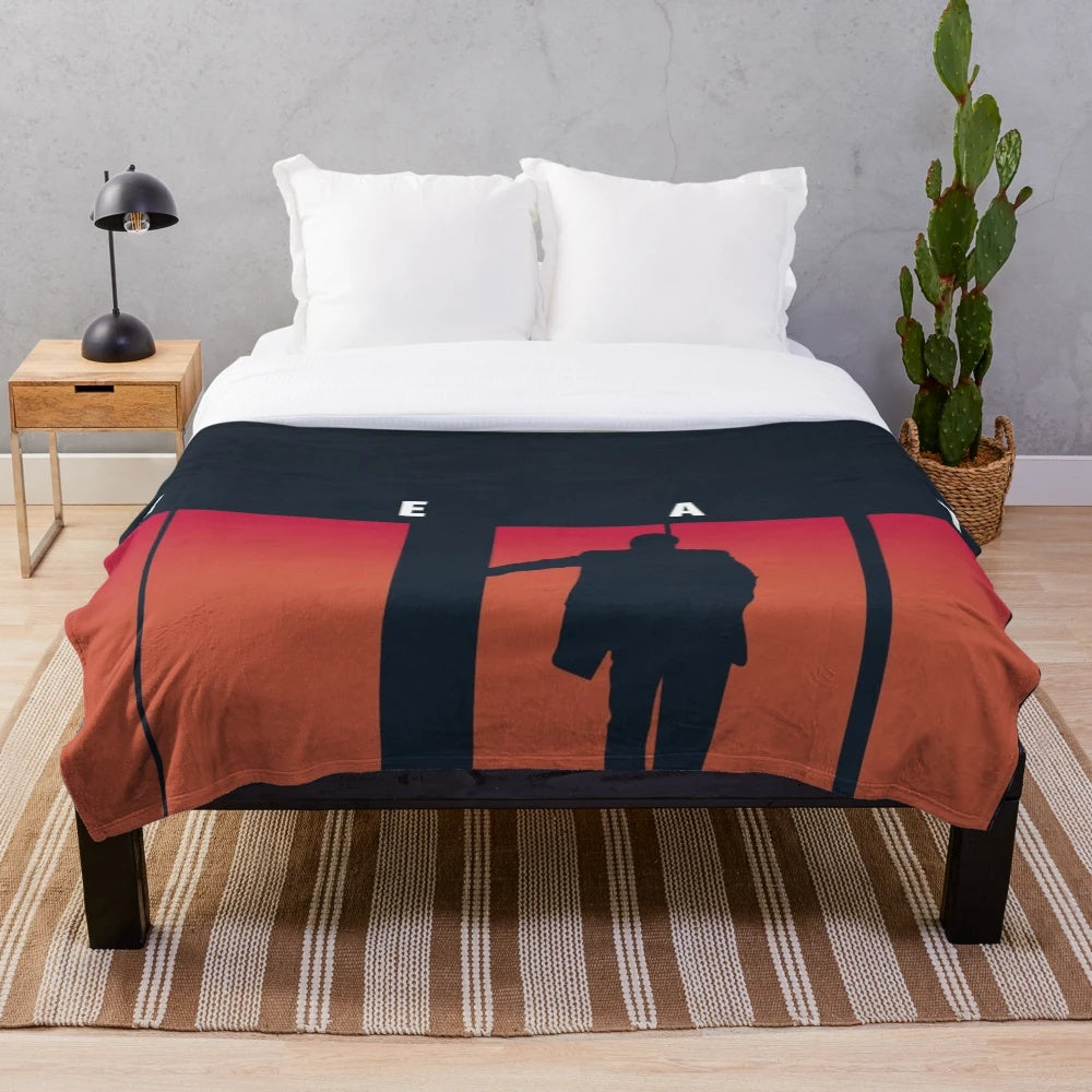 Vintage-inspired plush blanket featuring the classic 1995 crime drama film Heat