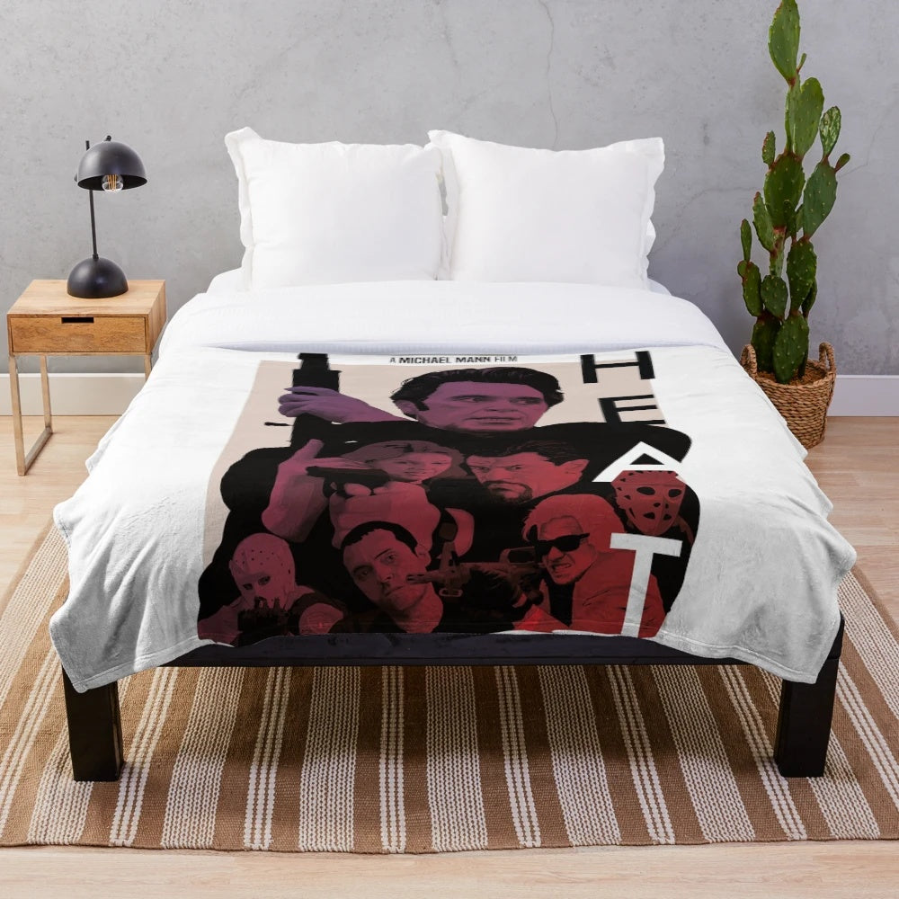 Soft and cozy plush blanket featuring the iconic "Heat" movie poster