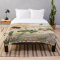 Vintage-inspired Hundred Acre Wood map plush blanket featuring Winnie the Pooh inspired artwork