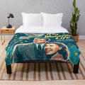 Vintage-inspired "It's a Wonderful Life" plush blanket featuring classic movie quotes and imagery