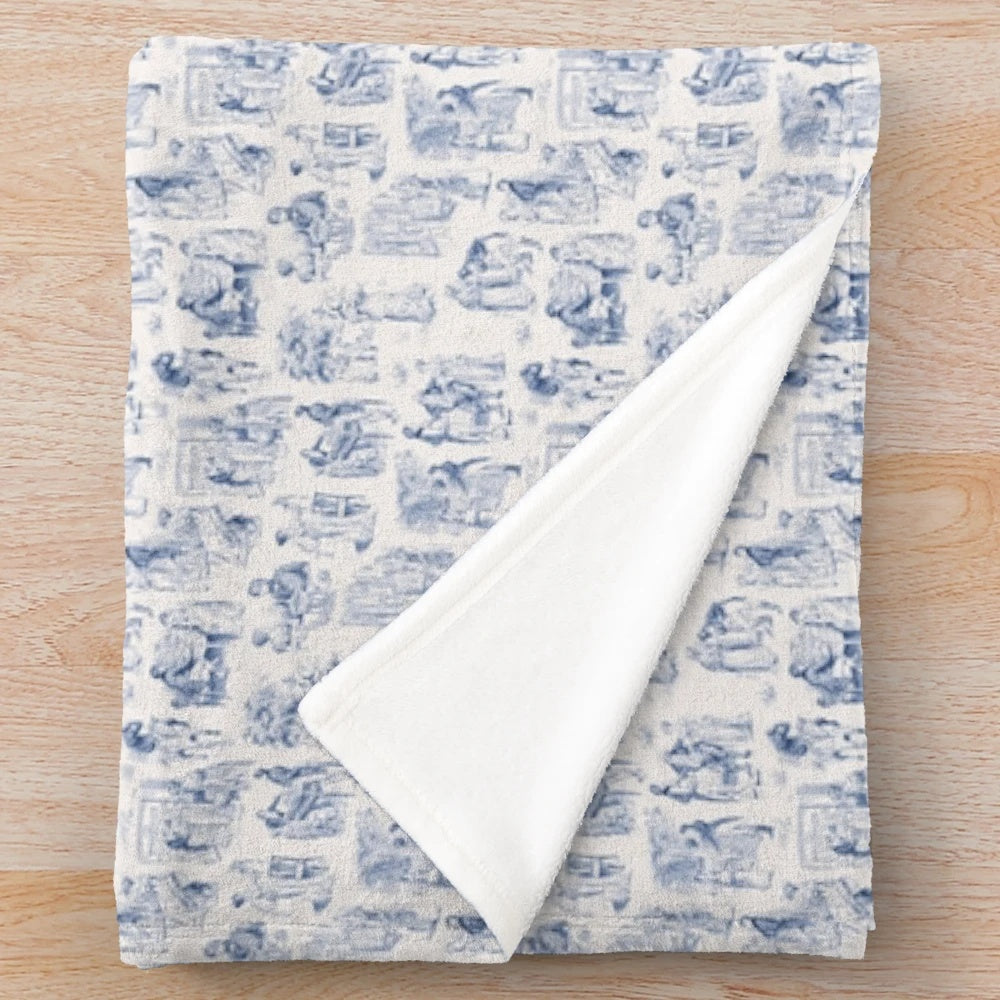 Jane Austen-Inspired Toile Plush Blanket