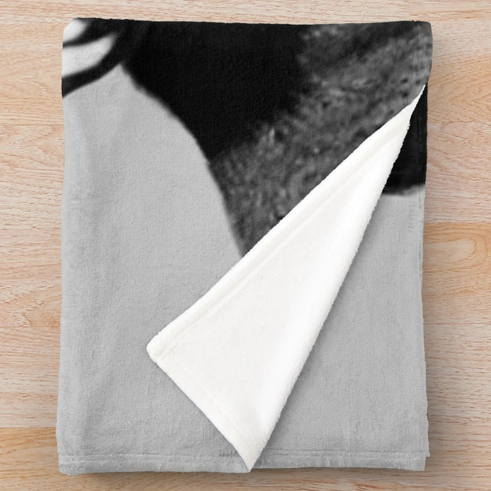 A plush, cozy blanket featuring a vintage-style portrait of actress Julie Andrews