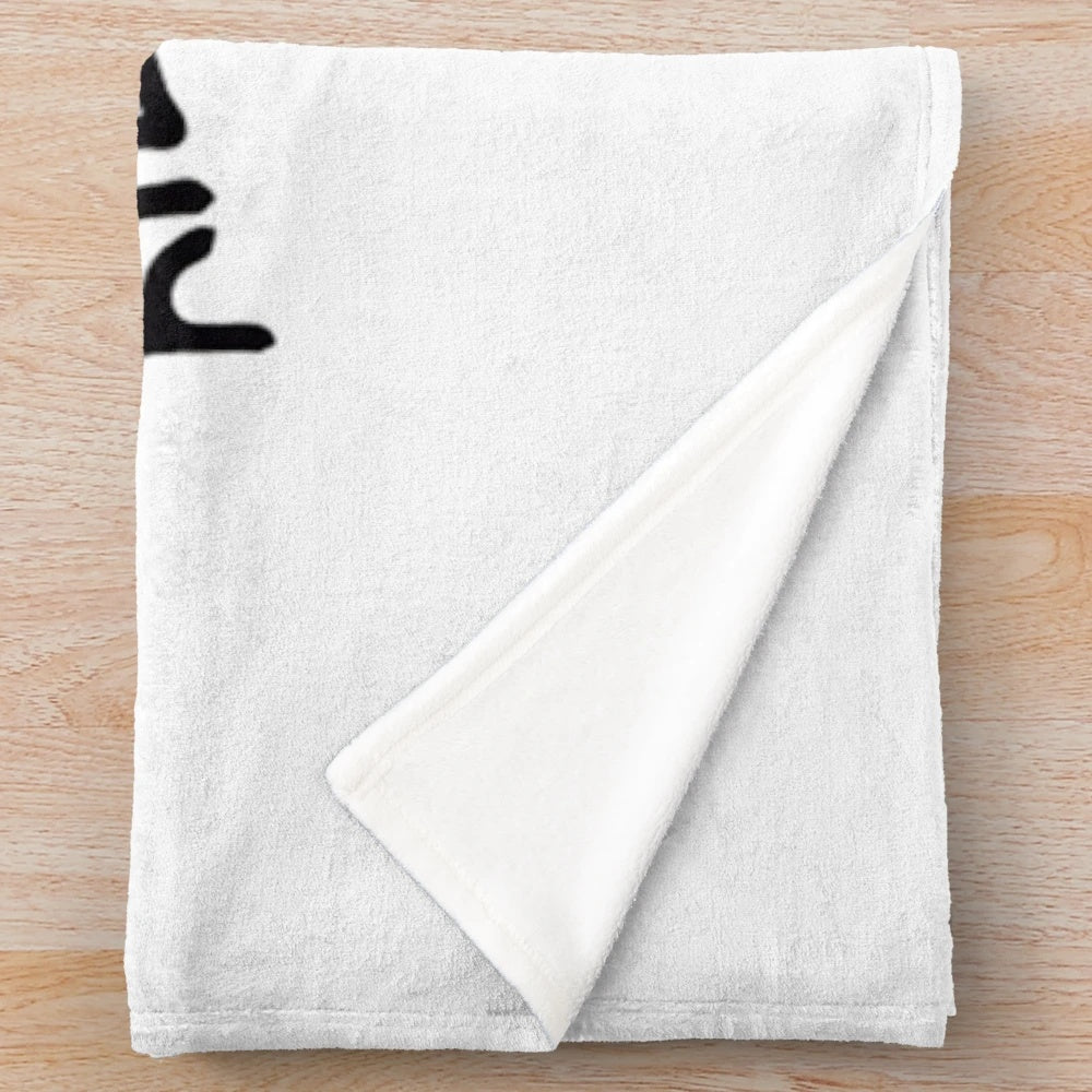 Vintage-inspired "Kilroy Was Here" plush blanket featuring iconic WWII graffiti symbol