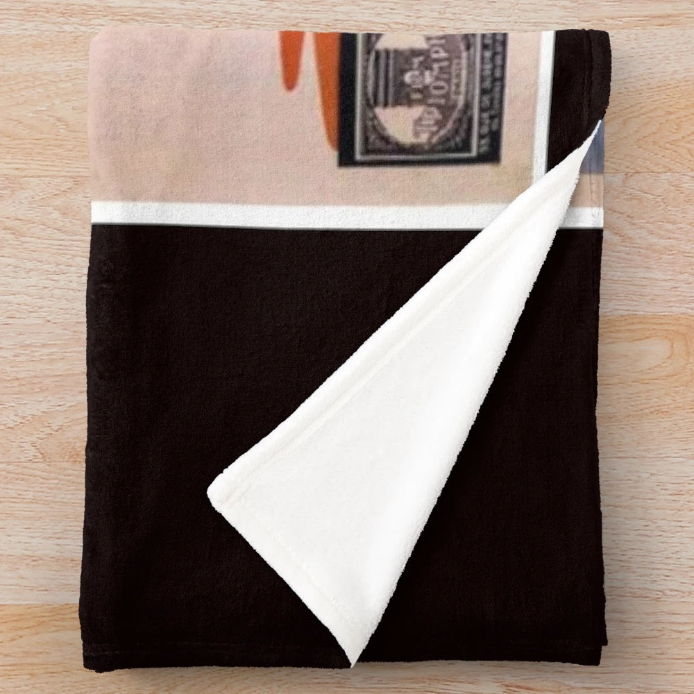 Vintage Le Vagabond Plush Blanket with Charlie Chaplin Inspired Design